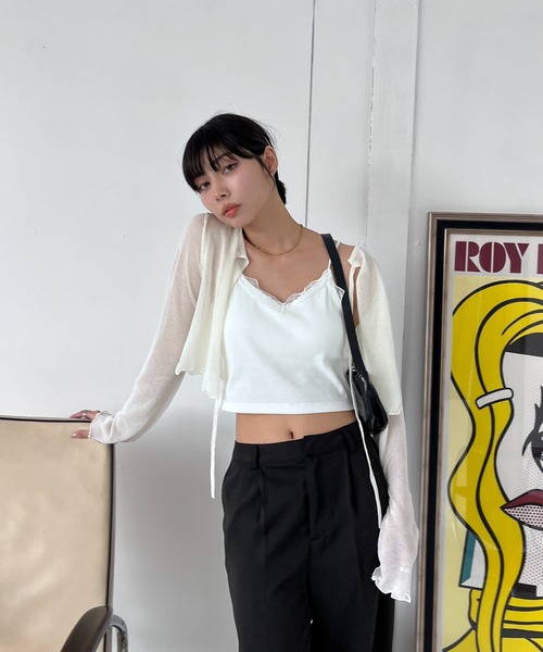 EPIMI E'PIMMY（エピミエピミー）の「カップ付きレースキャミソール（キャミソール・レディース・杢グレー/ブラック/オフホワイト・MEDIUM）」の15枚目の写真