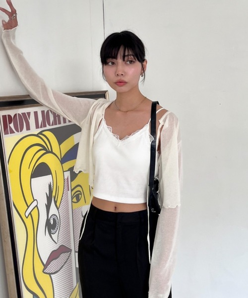 EPIMI E'PIMMY（エピミエピミー）の「カップ付きレースキャミソール（キャミソール・レディース・杢グレー/ブラック/オフホワイト・MEDIUM）」の13枚目の写真