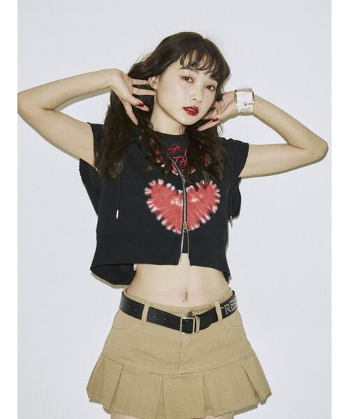 jouetie（ジュエティ）の「モチーフタイダイベストフーディ【セットアップ対応】（タンクトップ・レディース・ピンク/ブラック/ブルー・MEDIUM）」の14枚目の写真