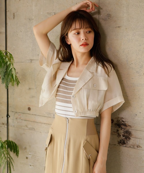 CLORE＋クロレ　レディワークシャツ LADYMADE（レディメイド）の「クロップドワークシャツ（シャツ