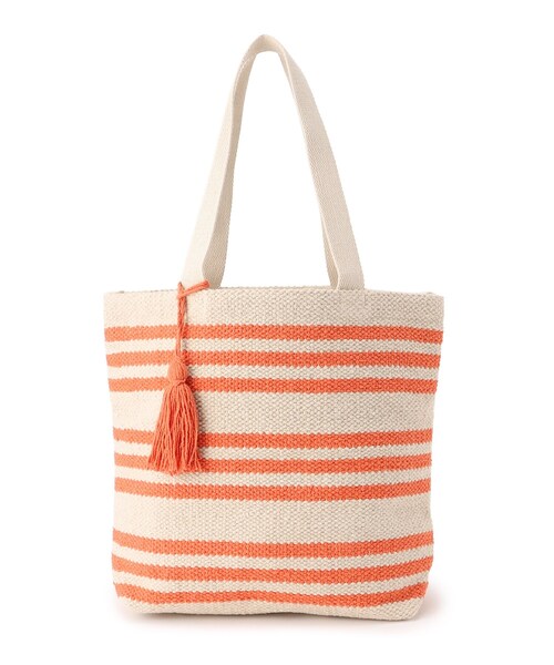 SHOO・LA・RUE（シューラルー）の「◆【インド製】ボーダートート（トートバッグ・レディース・オレンジ/ライトパープル/ライトブルー・00）」の9枚目の写真