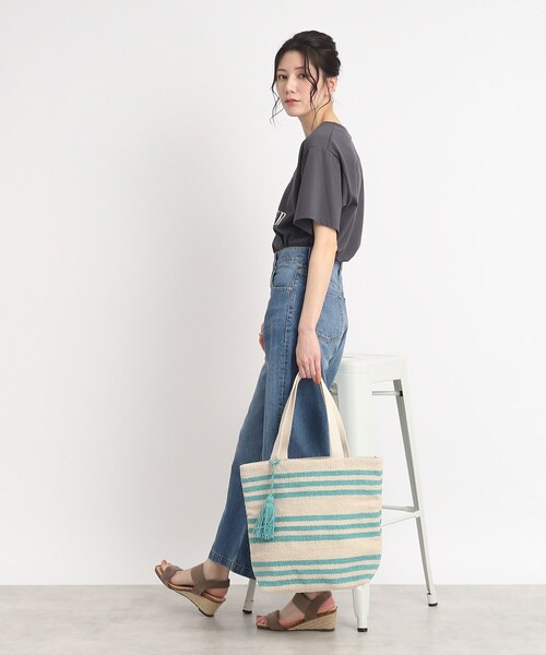 SHOO・LA・RUE（シューラルー）の「◆【インド製】ボーダートート（トートバッグ・レディース・オレンジ/ライトパープル/ライトブルー・00）」の7枚目の写真