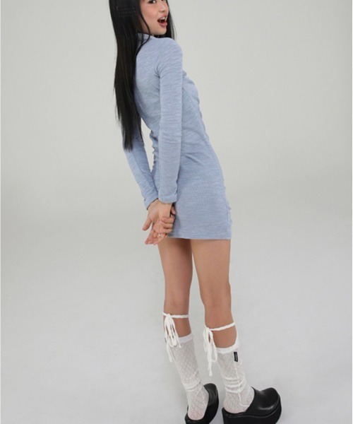 UGLY SHADOW（アグリーシャドウ）の「【Uglyshadow】LACE LONG SOCKS（ソックス/靴下・レディース・ホワイト/ブラック・ONE SIZE）」の5枚目の写真