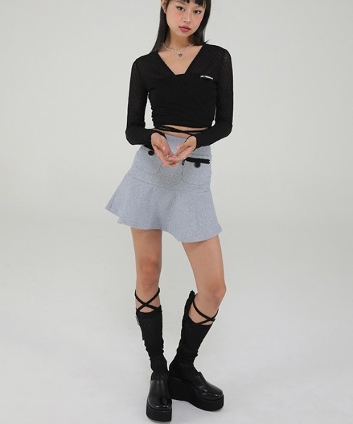 UGLY SHADOW（アグリーシャドウ）の「【Uglyshadow】LACE LONG SOCKS（ソックス/靴下・レディース・ホワイト/ブラック・ONE SIZE）」の10枚目の写真