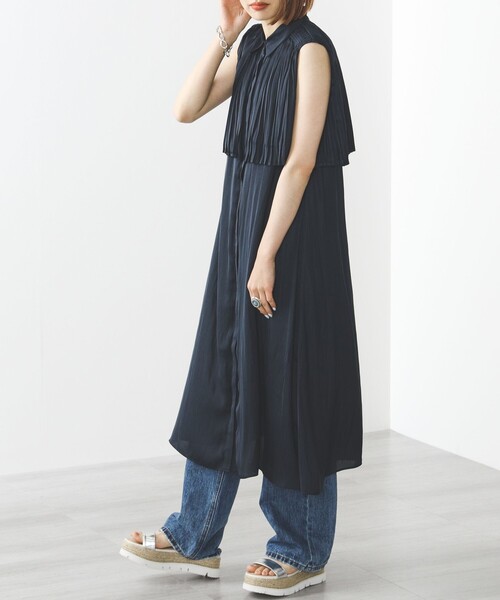 BEAMS HEART(ビームスハート)の「BEAMS HEART / 襟付き 合繊ワンピース(ワンピース・レディース・ネイビー/グリーン系その他/イエロー系その他5・FREE)」の22枚目の写真