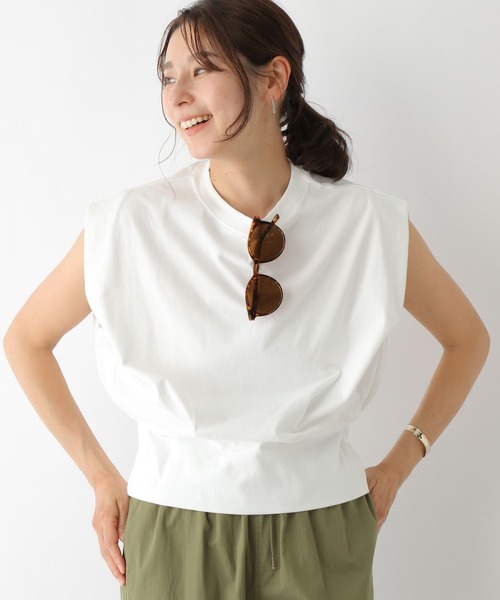 LEPSIM(レプシィム)の「ハイウエスト切り替えノースリーブ 704226(Tシャツ/カットソー・レディース・ブラック/オフホワイト・FREE)」の2枚目の写真