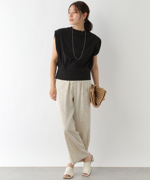 LEPSIM(レプシィム)の「ハイウエスト切り替えノースリーブ 704226(Tシャツ/カットソー・レディース・ブラック/オフホワイト・FREE)」の4枚目の写真