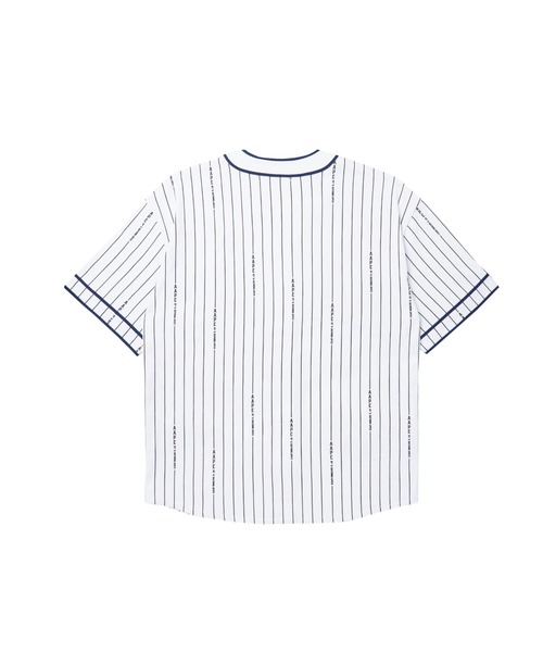 AAPE アベイシングエイプ BASEBALL STRIPE TEE　L　白 AAPE BY A BATHING APE（エーエイプバイアベイシングエイプ）の