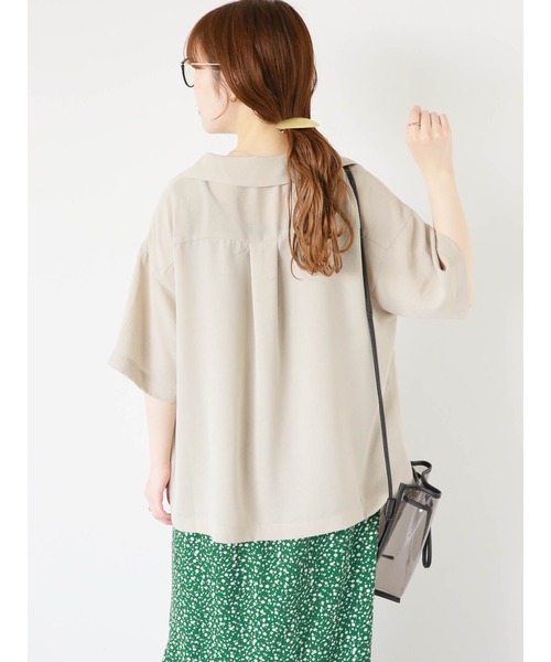 ehka sopo（エヘカソポ）の「半袖開襟シャツ（シャツ/ブラウス・レディース・ダークオレンジ/グリーン/ベージュ・F）」の11枚目の写真