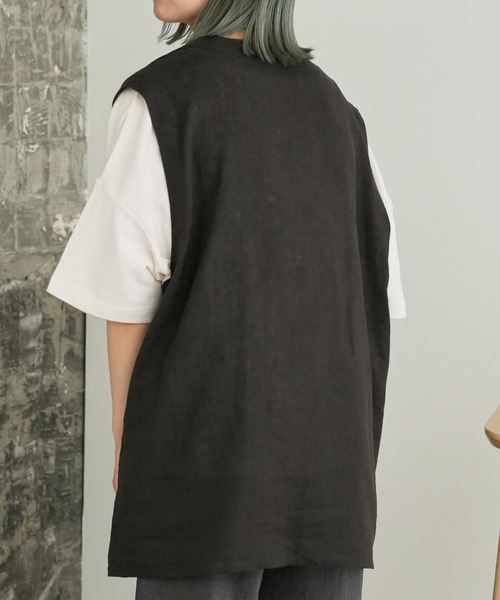 CIAOPANIC TYPY（チャオパニックティピー）の「リネンレーヨンリバーシブルベスト（ベスト・メンズ・チャコールグレー/ベージュ/ブラウン・MEDIUM/LARGE）」の7枚目の写真