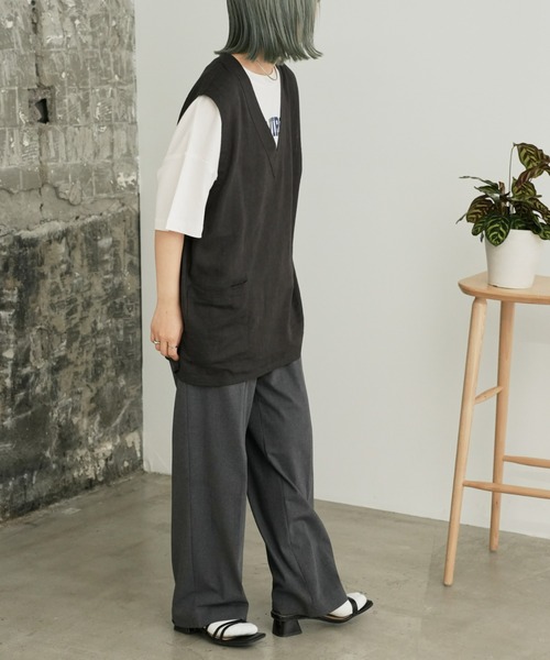 CIAOPANIC TYPY（チャオパニックティピー）の「リネンレーヨンリバーシブルベスト（ベスト・メンズ・チャコールグレー/ベージュ/ブラウン・MEDIUM/LARGE）」の12枚目の写真