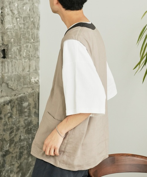 CIAOPANIC TYPY（チャオパニックティピー）の「リネンレーヨンリバーシブルベスト（ベスト・メンズ・チャコールグレー/ベージュ/ブラウン・MEDIUM/LARGE）」の16枚目の写真