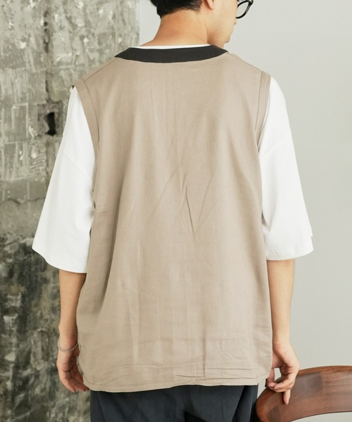 CIAOPANIC TYPY（チャオパニックティピー）の「リネンレーヨンリバーシブルベスト（ベスト・メンズ・チャコールグレー/ベージュ/ブラウン・MEDIUM/LARGE）」の17枚目の写真