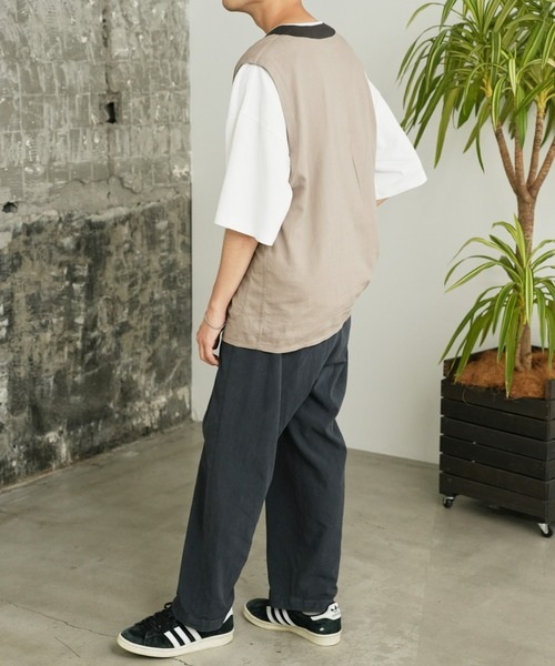 CIAOPANIC TYPY（チャオパニックティピー）の「リネンレーヨンリバーシブルベスト（ベスト・メンズ・チャコールグレー/ベージュ/ブラウン・MEDIUM/LARGE）」の21枚目の写真