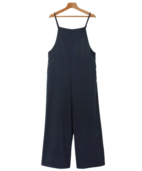 evernavy（エバーネイビー）の「とろみ素材スクエアネックサロペット（サロペット/オーバーオール・レディース・グレイッシュベージュ/キナリ/ネイビー/ブラック・M/S/L）」の7枚目の写真