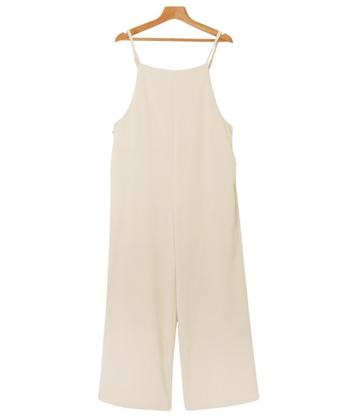 evernavy（エバーネイビー）の「とろみ素材スクエアネックサロペット（サロペット/オーバーオール・レディース・グレイッシュベージュ/キナリ/ネイビー/ブラック・M/S/L）」の8枚目の写真