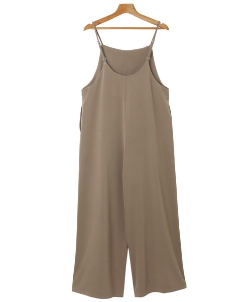 evernavy（エバーネイビー）の「とろみ素材スクエアネックサロペット（サロペット/オーバーオール・レディース・グレイッシュベージュ/キナリ/ネイビー/ブラック・M/S/L）」の6枚目の写真