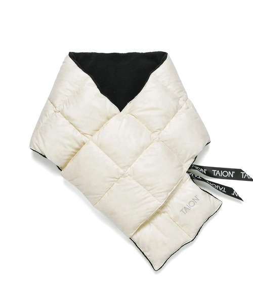 TAION（タイオン）の「TAION / タイオン ベーシック ダウンスカーフ マフラー ユニセックス 201A YGG（マフラー・レディース・グレー/ブルー/オフホワイト/ブラック/キャメル/オリーブドラブ/パープル/ブルー系その他/ベージュ/オレンジ/グレイッシュベージュ/サックスブルー・FREE）」の2枚目の写真