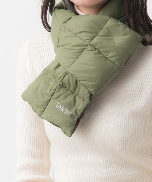 TAION（タイオン）の「TAION / タイオン ベーシック ダウンスカーフ マフラー ユニセックス 201A YGG（マフラー・レディース・グレー/ブルー/オフホワイト/ブラック/キャメル/オリーブドラブ/パープル/ブルー系その他/ベージュ/オレンジ/グレイッシュベージュ/サックスブルー・FREE）」の18枚目の写真