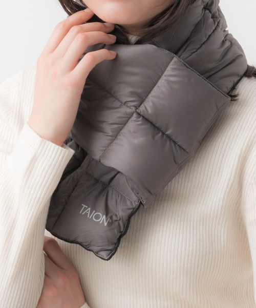 TAION（タイオン）の「TAION / タイオン ベーシック ダウンスカーフ マフラー ユニセックス 201A YGG（マフラー・レディース・グレー/ブルー/オフホワイト/ブラック/キャメル/オリーブドラブ/パープル/ブルー系その他/ベージュ/オレンジ/グレイッシュベージュ/サックスブルー・FREE）」の21枚目の写真