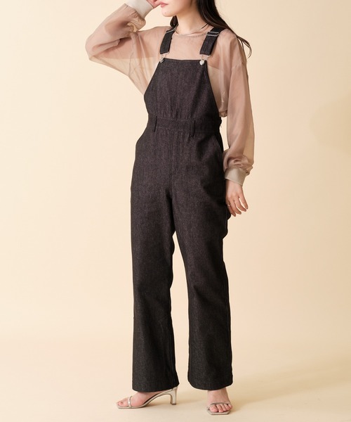 mline（エムライン）の「[mline] シンプルデニムサロペット（サロペット/オーバーオール・レディース・ブラック/ネイビー・1/2）」の6枚目の写真