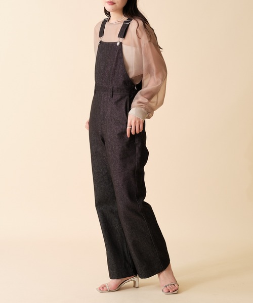 mline（エムライン）の「[mline] シンプルデニムサロペット（サロペット/オーバーオール・レディース・ブラック/ネイビー・1/2）」の7枚目の写真
