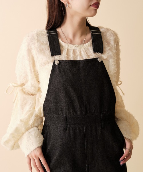 mline（エムライン）の「[mline] シンプルデニムサロペット（サロペット/オーバーオール・レディース・ブラック/ネイビー・1/2）」の21枚目の写真
