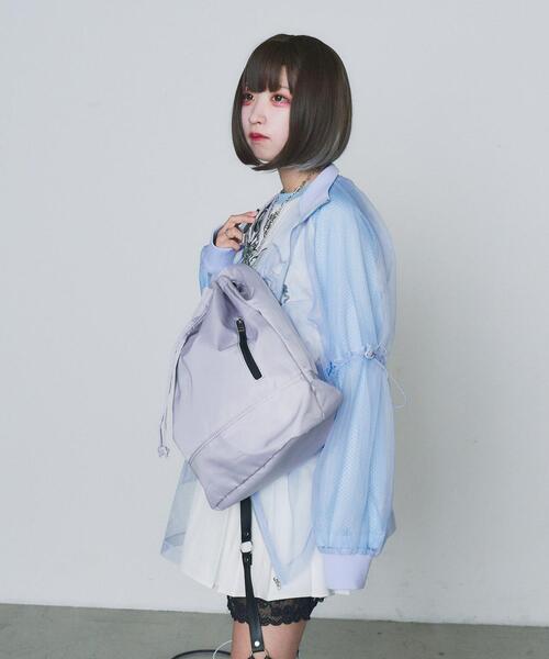 WEGO(ウィゴー)の「WEGO/【一部店限定】ドローストリングバッグ(バックパック/リュック・レディース・グレー/ブラック・FREE)」の4枚目の写真