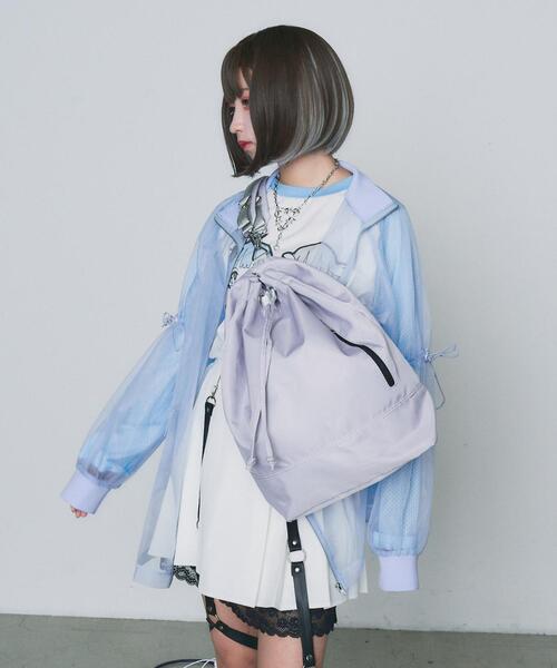 WEGO(ウィゴー)の「WEGO/【一部店限定】ドローストリングバッグ(バックパック/リュック・レディース・グレー/ブラック・FREE)」の5枚目の写真