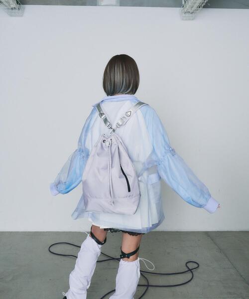 WEGO(ウィゴー)の「WEGO/【一部店限定】ドローストリングバッグ(バックパック/リュック・レディース・グレー/ブラック・FREE)」の8枚目の写真