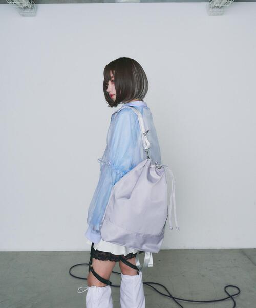 WEGO(ウィゴー)の「WEGO/【一部店限定】ドローストリングバッグ(バックパック/リュック・レディース・グレー/ブラック・FREE)」の9枚目の写真