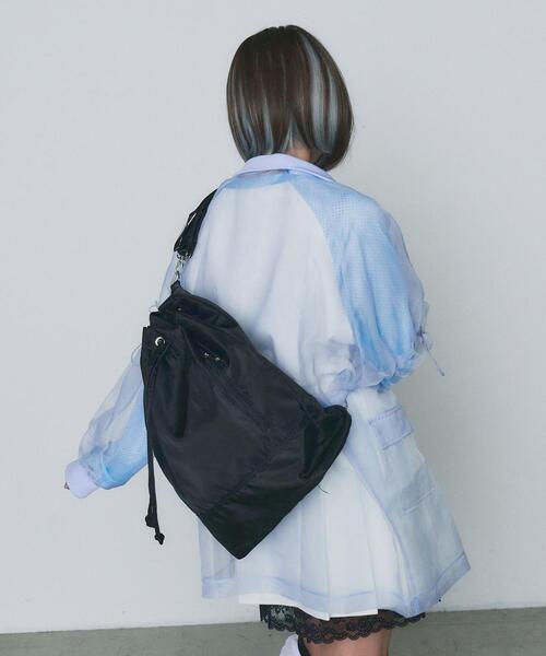 WEGO(ウィゴー)の「WEGO/【一部店限定】ドローストリングバッグ(バックパック/リュック・レディース・グレー/ブラック・FREE)」の12枚目の写真