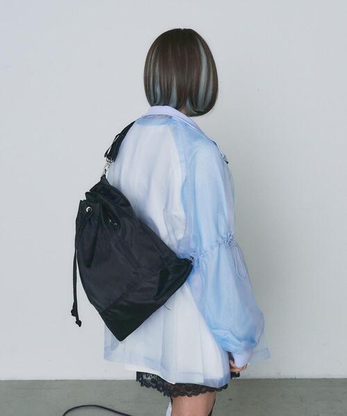 WEGO(ウィゴー)の「WEGO/【一部店限定】ドローストリングバッグ(バックパック/リュック・レディース・グレー/ブラック・FREE)」の13枚目の写真