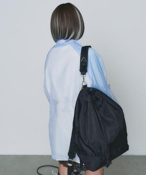 WEGO(ウィゴー)の「WEGO/【一部店限定】ドローストリングバッグ(バックパック/リュック・レディース・グレー/ブラック・FREE)」の15枚目の写真