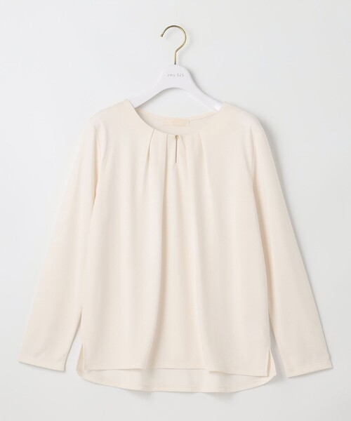 ANY SIS(エニィスィス)の「【吸水速乾】コンフォートジャージータック カットソー(Tシャツ/カットソー・レディース・アイボリー系/ネイビー系・4)」の7枚目の写真