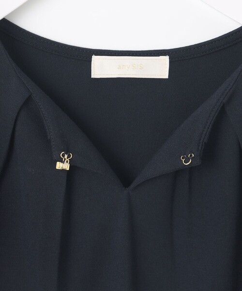 ANY SIS(エニィスィス)の「【吸水速乾】コンフォートジャージータック カットソー(Tシャツ/カットソー・レディース・アイボリー系/ネイビー系・4)」の14枚目の写真