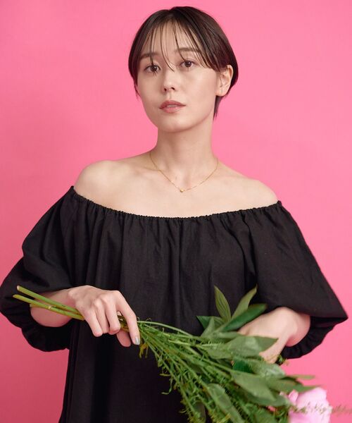 Kari & lili(カウリアンドリィリィ)の「offshouider op(ワンピース・レディース・ブラック/ベージュ/ピンク・FREE)」の8枚目の写真