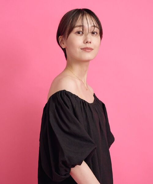Kari & lili(カウリアンドリィリィ)の「offshouider op(ワンピース・レディース・ブラック/ベージュ/ピンク・FREE)」の10枚目の写真