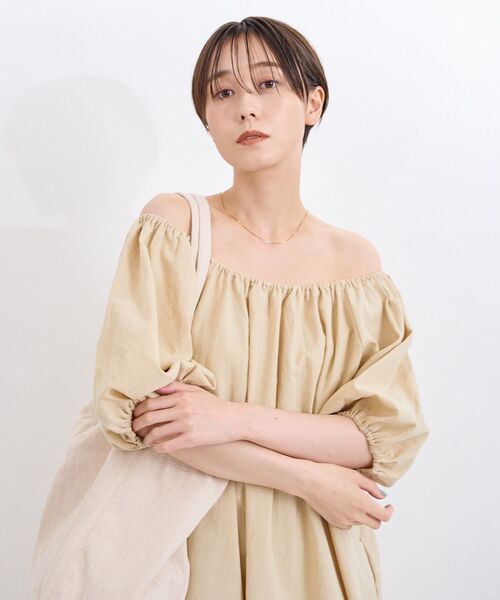 Kari & lili(カウリアンドリィリィ)の「offshouider op(ワンピース・レディース・ブラック/ベージュ/ピンク・FREE)」の16枚目の写真