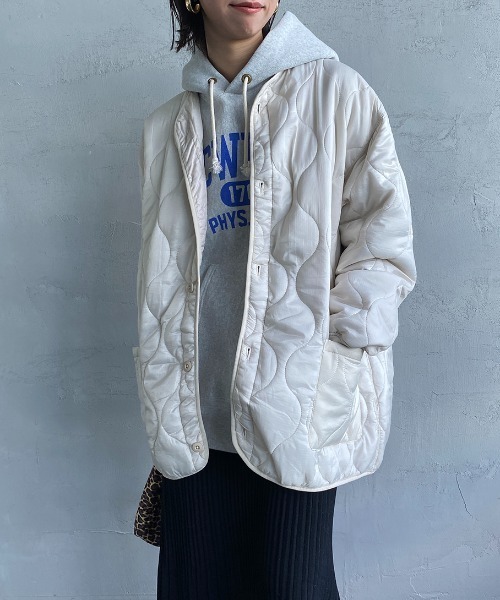 MILITARY（ミリタリー）の「[MILITARY/ミリタリー] 別注 Ｍ-65 キルティングライナージャケット（ミリタリージャケット・レディース・オリーブ/アイボリー/ブラック・S/M/L）」の19枚目の写真