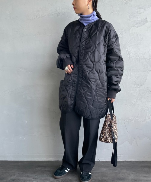 MILITARY（ミリタリー）の「[MILITARY/ミリタリー] 別注 Ｍ-65 キルティングライナージャケット（ミリタリージャケット・レディース・オリーブ/アイボリー/ブラック・S/M/L）」の11枚目の写真