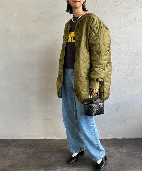 MILITARY（ミリタリー）の「[MILITARY/ミリタリー] 別注 Ｍ-65 キルティングライナージャケット（ミリタリージャケット・レディース・オリーブ/アイボリー/ブラック・S/M/L）」の15枚目の写真