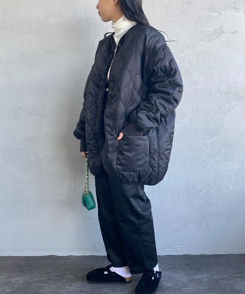 MILITARY（ミリタリー）の「[MILITARY/ミリタリー] 別注 Ｍ-65 キルティングライナージャケット（ミリタリージャケット・レディース・オリーブ/アイボリー/ブラック・S/M/L）」の12枚目の写真