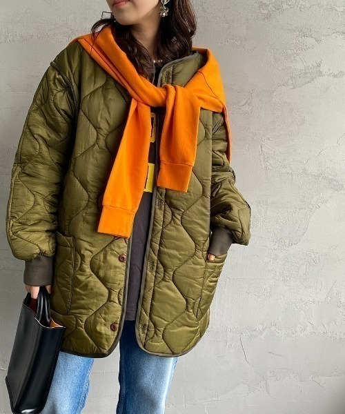 MILITARY（ミリタリー）の「[MILITARY/ミリタリー] 別注 Ｍ-65 キルティングライナージャケット（ミリタリージャケット・レディース・オリーブ/アイボリー/ブラック・S/M/L）」の17枚目の写真