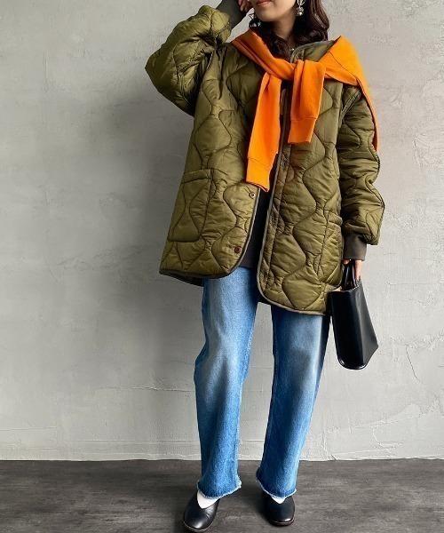 MILITARY（ミリタリー）の「[MILITARY/ミリタリー] 別注 Ｍ-65 キルティングライナージャケット（ミリタリージャケット・レディース・オリーブ/アイボリー/ブラック・S/M/L）」の18枚目の写真