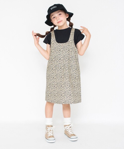 BRANSHES（ブランシェス）の「【プチプラ】ツイル総柄プリントジャンパースカート（ジャンパースカート・キッズ・ブラック/ベージュ/オフホワイト・90/100/110/120/130）」の15枚目の写真