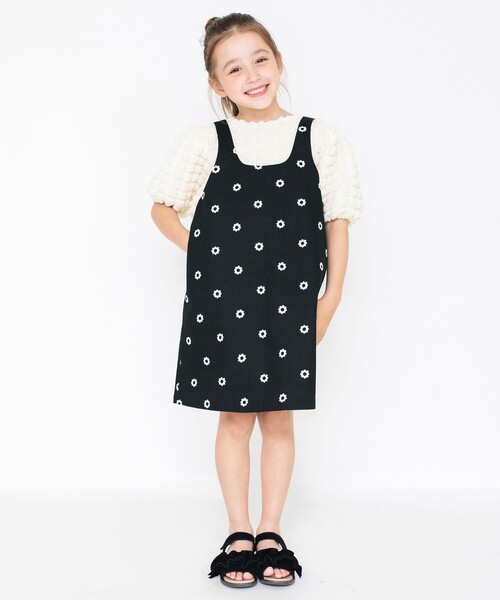 BRANSHES（ブランシェス）の「【プチプラ】ツイル総柄プリントジャンパースカート（ジャンパースカート・キッズ・ブラック/ベージュ/オフホワイト・90/100/110/120/130）」の10枚目の写真