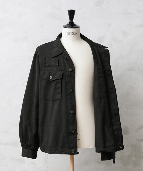 実物 新品 デッドストック チェコ軍 フライフロント ワークシャツBLACK染め MILITARY シャツ 実物 新品 デッドストック チェコ軍 フライ