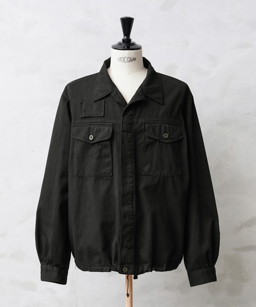 実物 新品 デッドストック チェコ軍 フライフロント ワークシャツBLACK染め 実物 新品 デッドストック チェコ軍 フライフロント ワーク