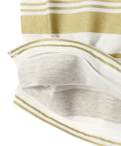 CIAOPANIC TYPY（チャオパニックティピー）の「KIDS ラメボーダーT（Tシャツ/カットソー・キッズ・ゴールド/シルバー・105/125/115/135/95）」の4枚目の写真